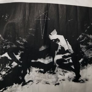 Preowned Rick Owens DRKSHDW Chalk Graphic print white black men poly snap jacket